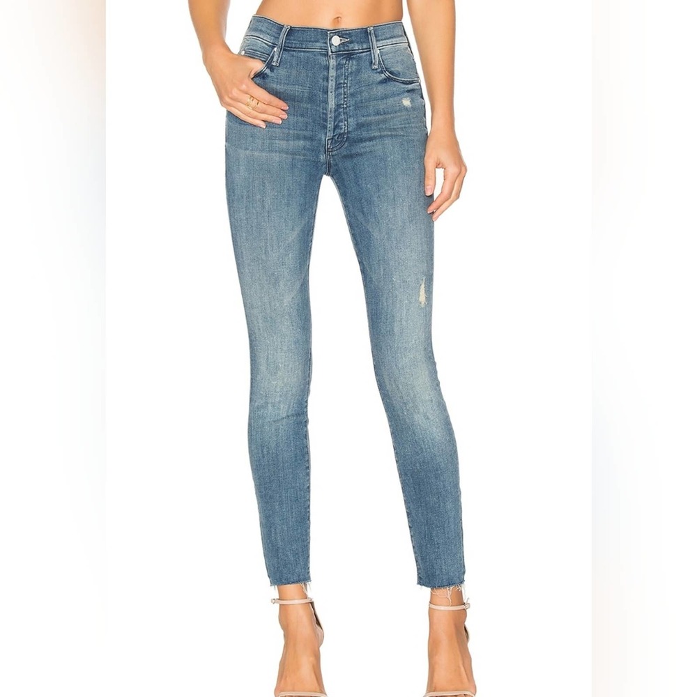 MOTHER The Stunner Ankle Fray Jeans in Graffiti Girl
